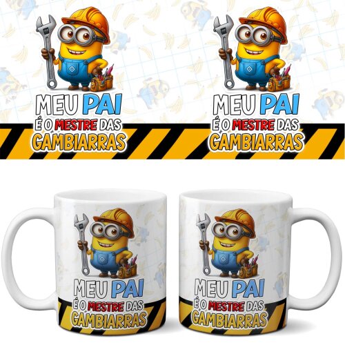 Pacote Artes Canecas Minions Dia dos Pais Mockups