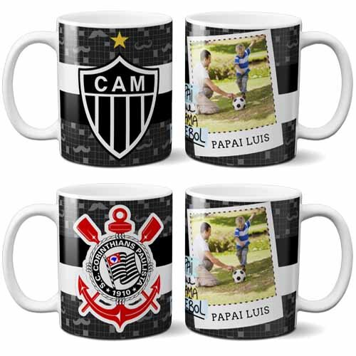 Pacote Artes Canecas Fotos Times Dia dos Pais Mockups