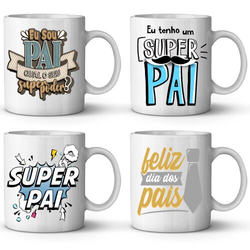 Estampas Lettering Dia Dos Pais Sublimação Canecas Png