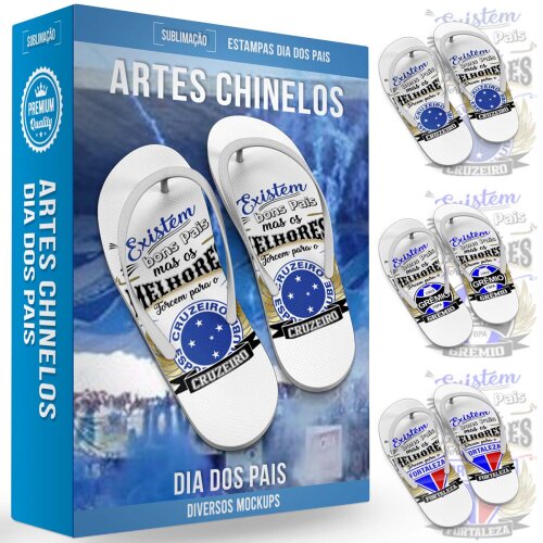 Estampas Chinelos Dia dos Pais Times Futebol Sublimação