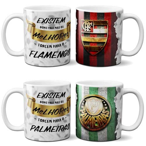 Estampas Canecas Times Futebol Dia dos Pais Sublimação