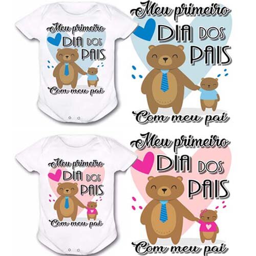 Estampas Body Baby Dia dos Pais Sublimação Mockups