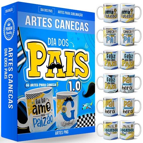 Estampas Dia dos Pais Canecas Alfabeto Sublimação Mockups