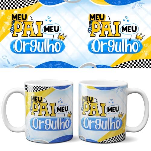 Estampas Dia dos Pais Canecas Alfabeto Sublimação Mockups