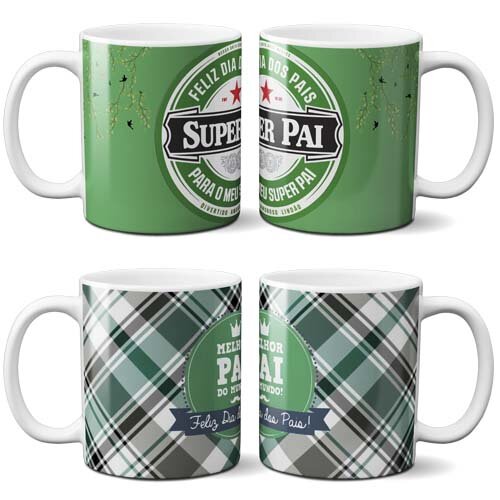 Estampas Canecas Dia dos Pais Mockups Sublimação Corel Png