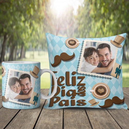Estampas Canecas Almofadas Dia dos Pais Editáveis Sublimação