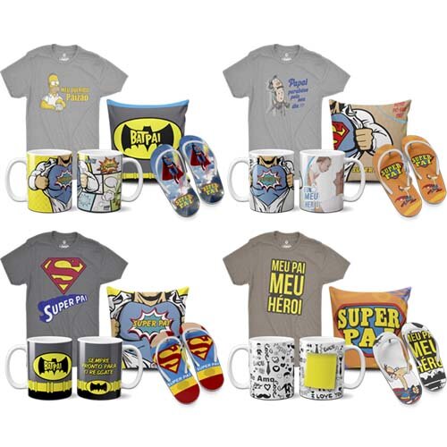 Estampas Artes Sublimação Dia dos Pais Camisetas Canecas