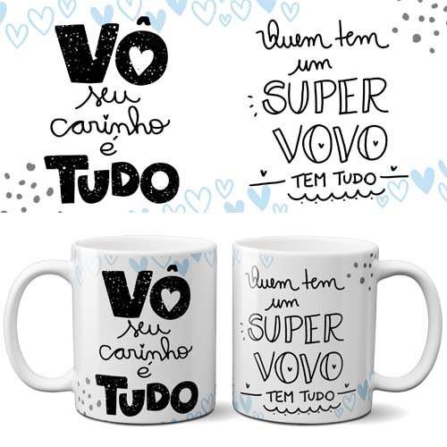 Pack Artes Canecas Dia dos Avós Vovó Vovô Sublimação Frases