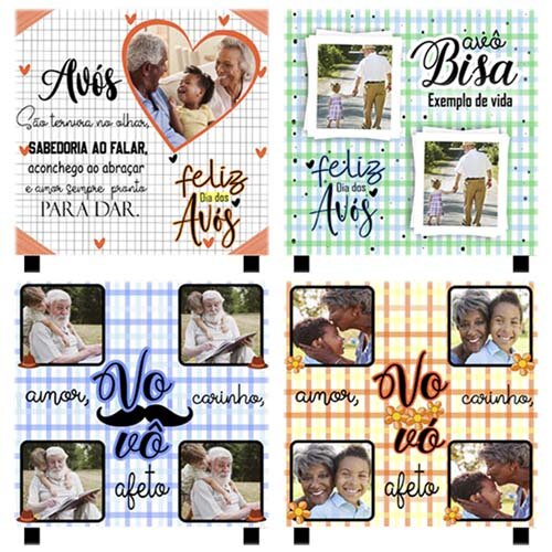 Pack 10 Estampas Artes Azulejos Avós Sublimação