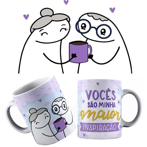 Artes Canecas Sublimação Dia dos Avós Flork Mockups