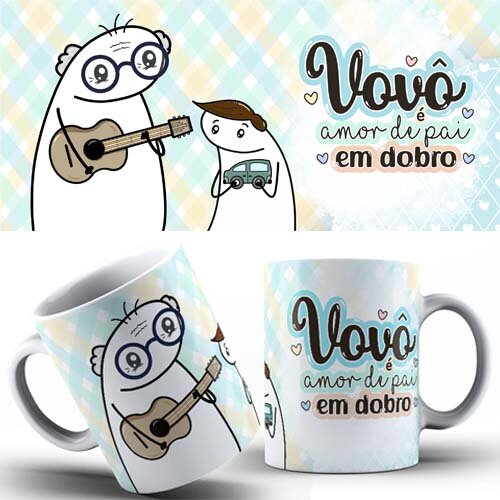 Artes Canecas Sublimação Dia dos Avós Flork Mockups