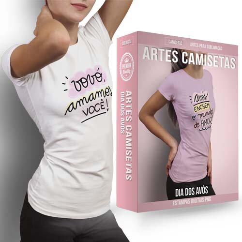 Artes Camisetas Dia dos Avós Vovó Vovô Sublimação Png