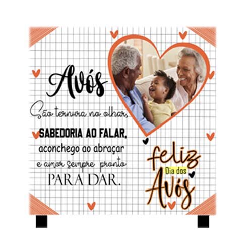 Artes Sublimação Azulejos Dia dos Avós Mockups Vovô Vovó
