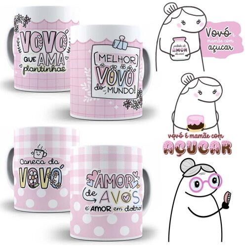 Estampas Canecas Flork Dia dos Avós 70 Artes Mockups