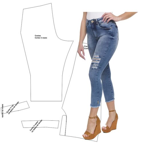 Modelagem Calça Capri Feminina Adulto Molde Digital