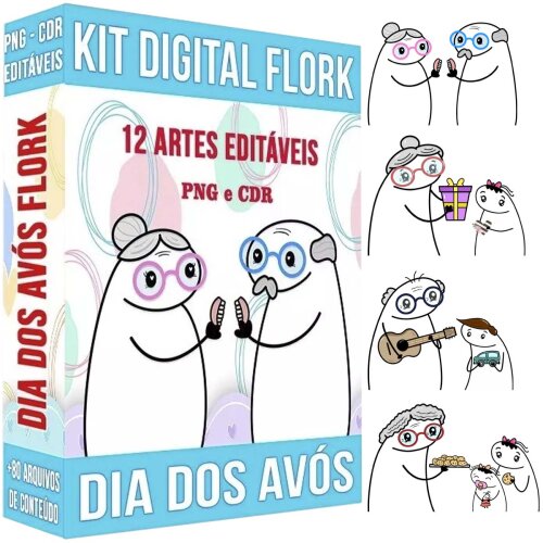 Estampas Dia dos Avós Kit Digital Flork Sublimação Pack 1