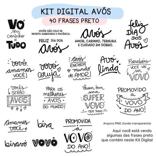 Estampas Frases Coloridas Sublimação Dia Avós Pandoca Png