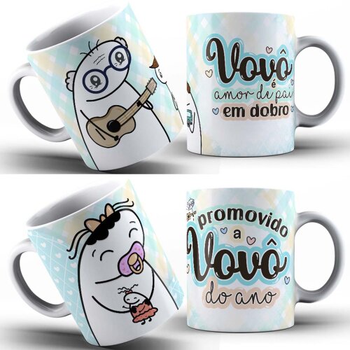 Estampas Sublimação Canecas Flork Dia dos Avós Mockups