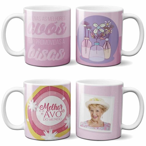 Estampas Sublimação Canecas Dia dos Avós Artes Mockups