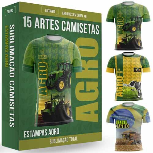 Estampas Artes Camisetas Agro Corel Sublimação Mockups
