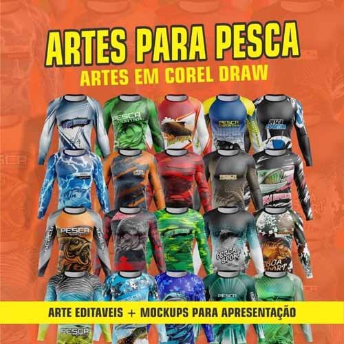 Pack Artes Camisetas Pesca Esportiva Pescaria 120 Estampas