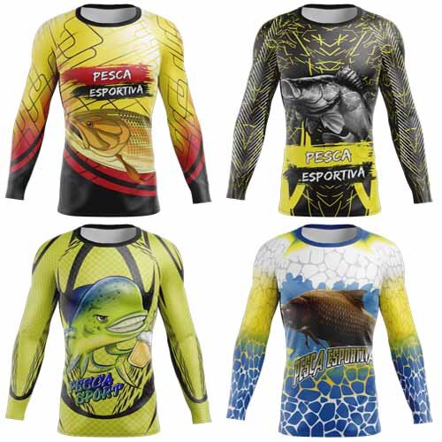 Pack Artes Camisetas Pesca Esportiva Pescaria 120 Estampas