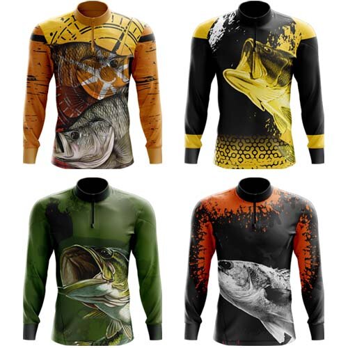 Estampas Camisetas Pesca 100 Artes Editáveis Pescaria Total