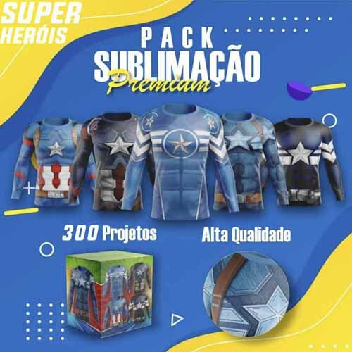 Artes Super Heróis Camisetas Sublimação Total Premium