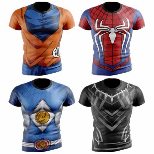 Artes Super Heróis Camisetas Sublimação Total Premium