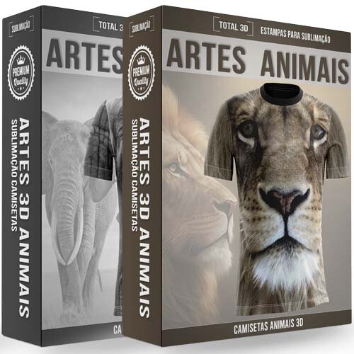 Pack Artes Animais 3d Estampas Sublimação Total Camisetas