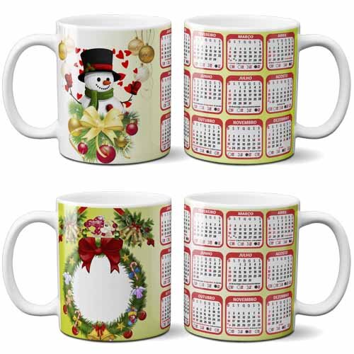 Pack Artes Estampas Natal Papai Noel Canecas Calendário 2026