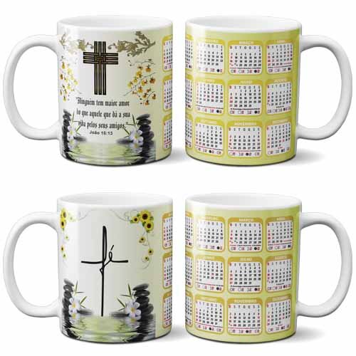 Estampas Canecas Religiosas Calendários 2026 Sublimação