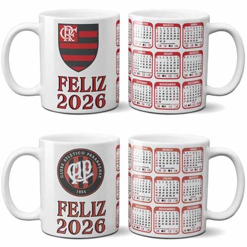 Artes Canecas Calendários 2026 Sublimação Times Canecas Pack