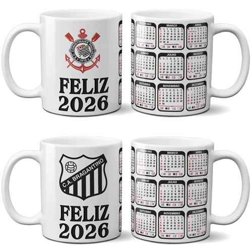 Artes Canecas Calendários 2026 Sublimação Times Canecas Pack