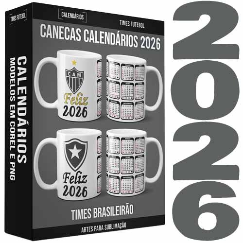 Pacote Artes Calendários 2026 Sublimação Pack1 Canecas