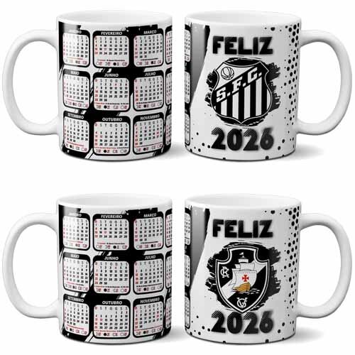 Artes Canecas Calendários 2026 Editáveis Corel Times 2