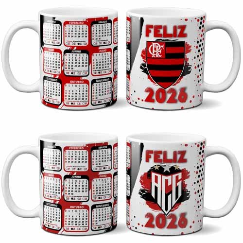 Pacote 25 Artes Calendários 2026 Canecas Times Sublimação 2