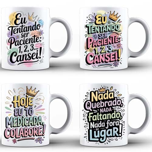 Artes Frases Que Encantam Motivacionais Sublimação Canecas