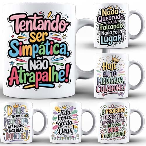 Pacote Artes Frases Que Encantam Canecas Sublimação Png