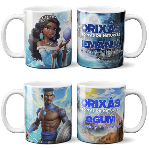 Kit Digital 12 Artes Orixás Premium Canecas Editáveis
