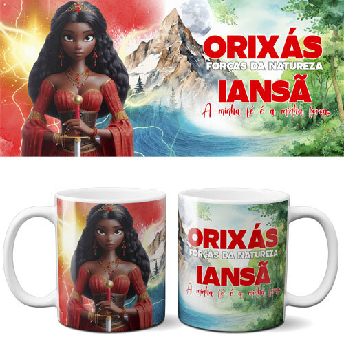 Kit Digital 12 Artes Orixás Premium Canecas Editáveis