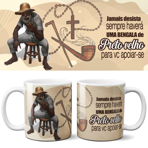 Estampas Editáveis Sublimação Canecas Umbanda Orixás Mockups