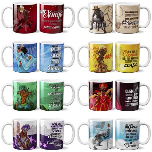 Pack Artes Umbanda Orixás Estampas Sublimação Canecas