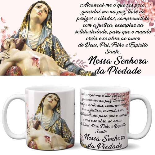 Artes Canecas Orações Religiosas Sublimação Mockups