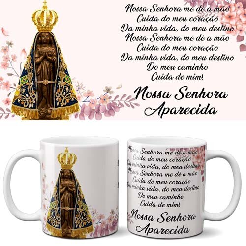 Estampas Orações Católicas Artes Sublimação Canecas Mockups