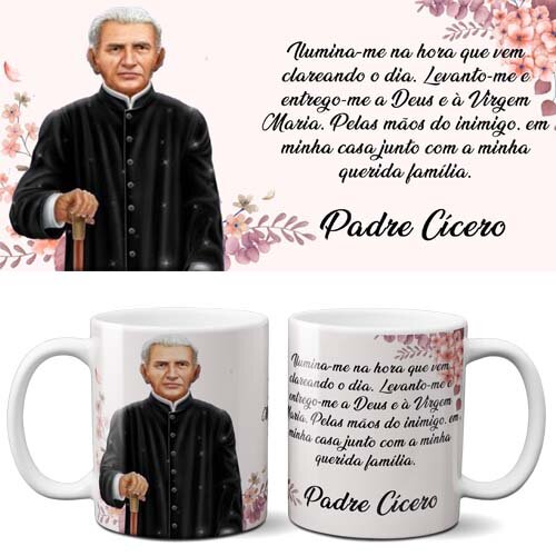 Estampas Orações Católicas Artes Sublimação Canecas Mockups