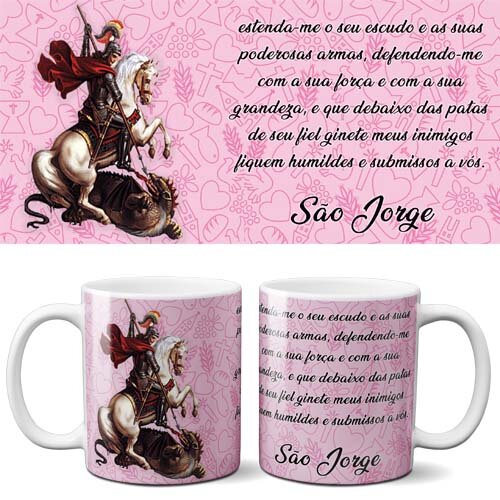 Estampas Orações Católicas Artes Sublimação Canecas Mockups