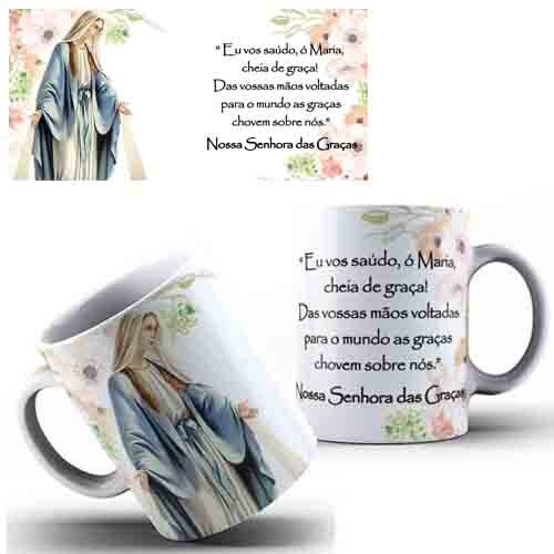 Artes Sublimação Canecas Santos Católicos Editáveis Mockups