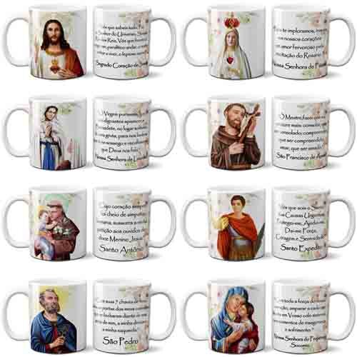 Pack 30 Artes Santos Católicos Mockups Canecas Religiosas