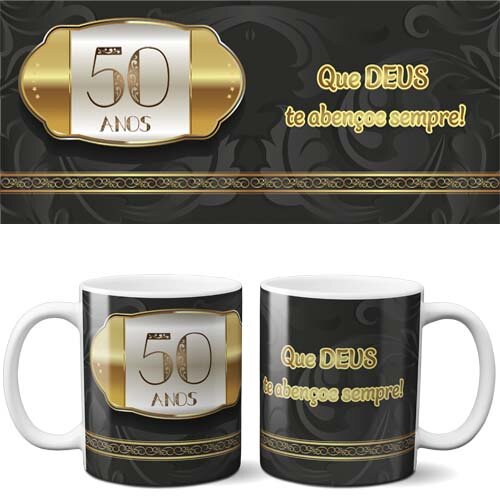 Estampas Canecas Aniversário Parabéns Editáveis 40 Artes